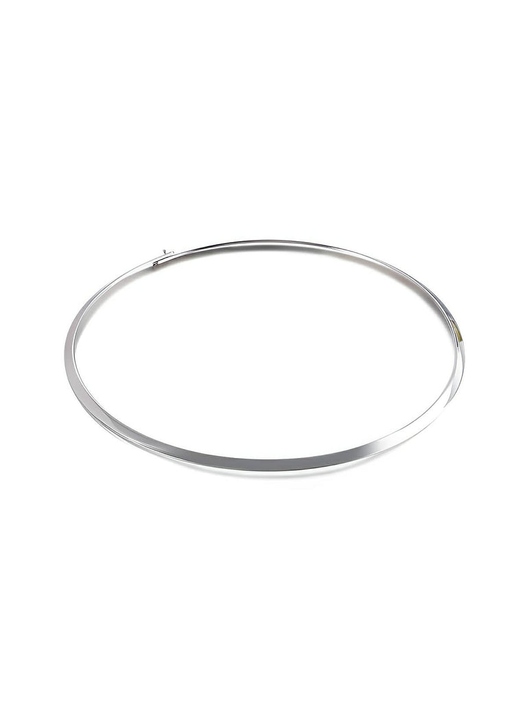 Collier court rigide doré femme, choker large, acier titane, style moderne, bijou hypoallergénique, modèle Ondine - Collier - Argent