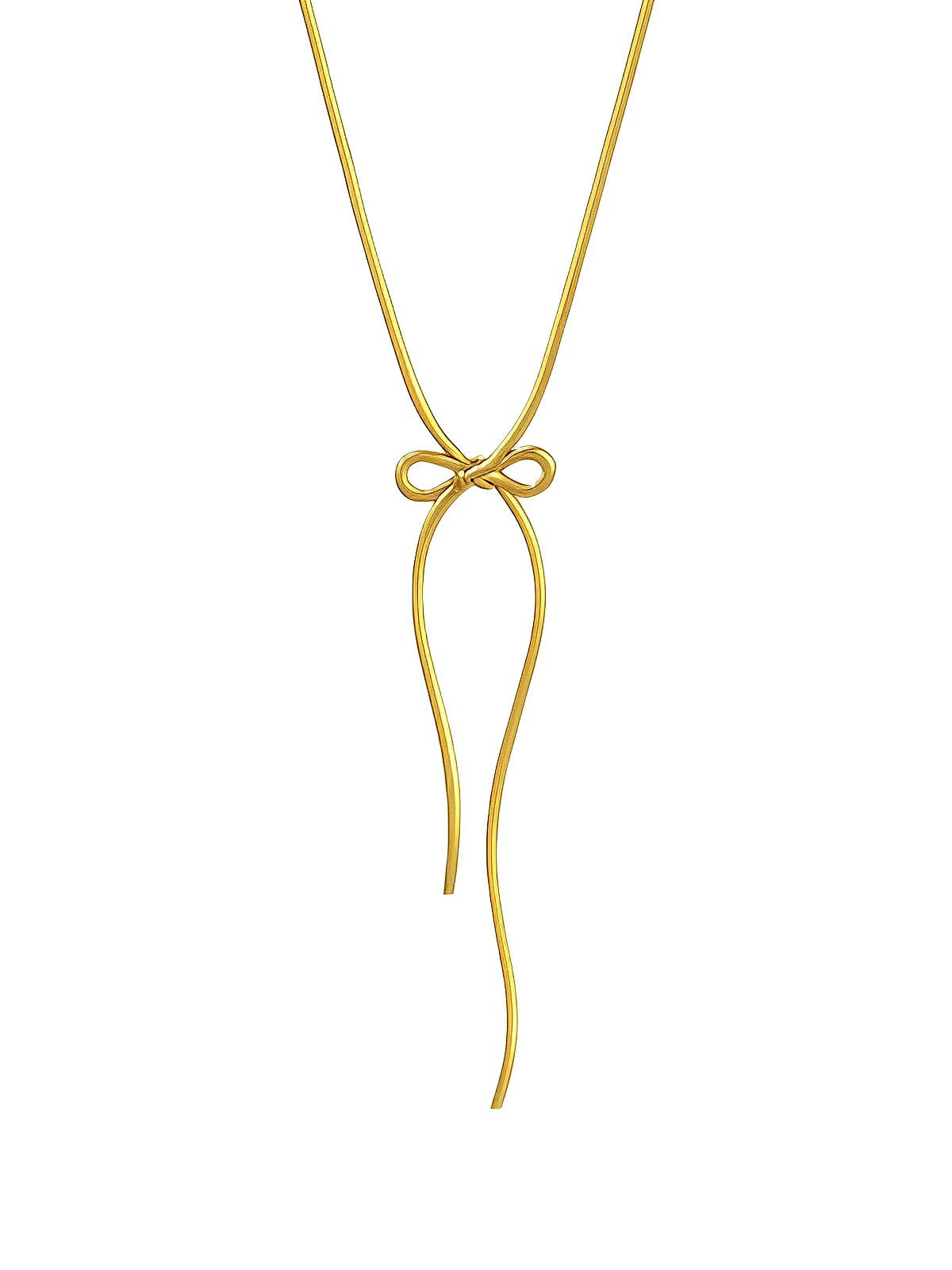 Collier femme doré, choker nœud, chaîne serpent, bijou vintage, style old money, modèle Kyara - Collier - Or 42+5 cm