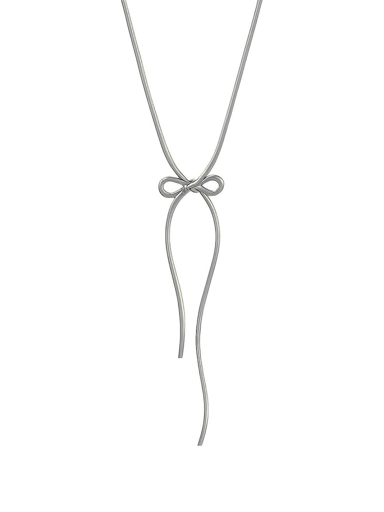 Collier femme doré, choker nœud, chaîne serpent, bijou vintage, style old money, modèle Kyara - Collier - Argent 42+5 cm