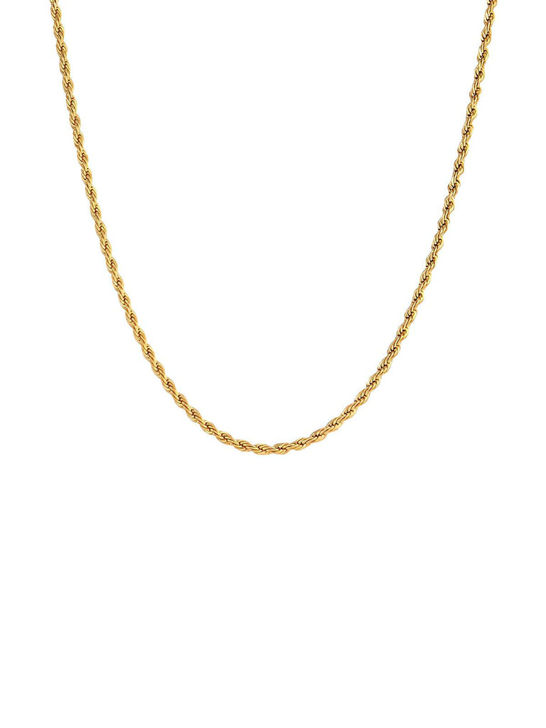 Collier Paperclip doré, chaîne acier inoxydable, bijou unisexe, style hip - hop, ajustable 45 cm, modèle Olga - Collier - Or 40 cm