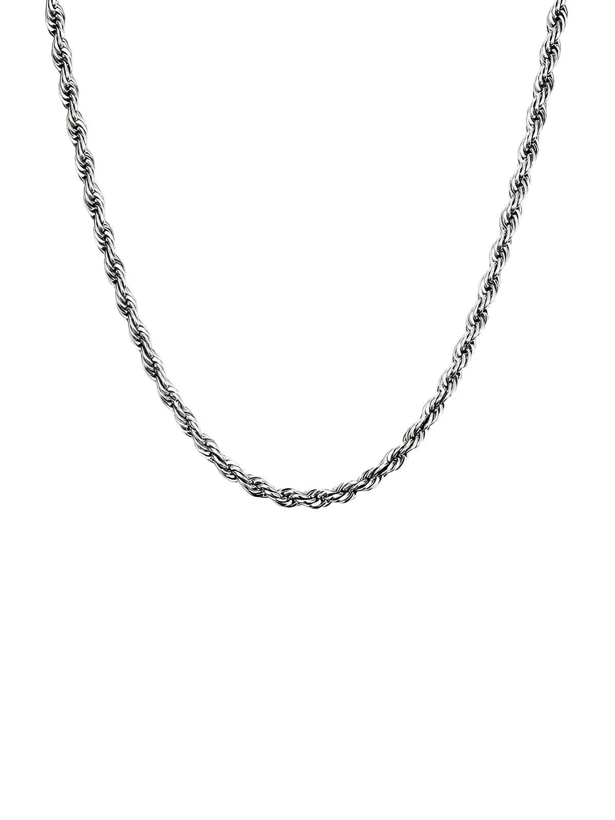Collier Paperclip doré, chaîne acier inoxydable, bijou unisexe, style hip - hop, ajustable 45 cm, modèle Olga - Collier - Argent 40 cm