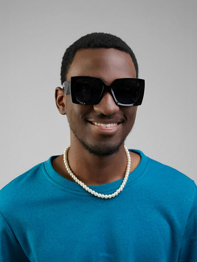 Collier ras de cou en perles d'imitation et titane, ajustable, modèle Ange - Collier - Blanc 45 cm