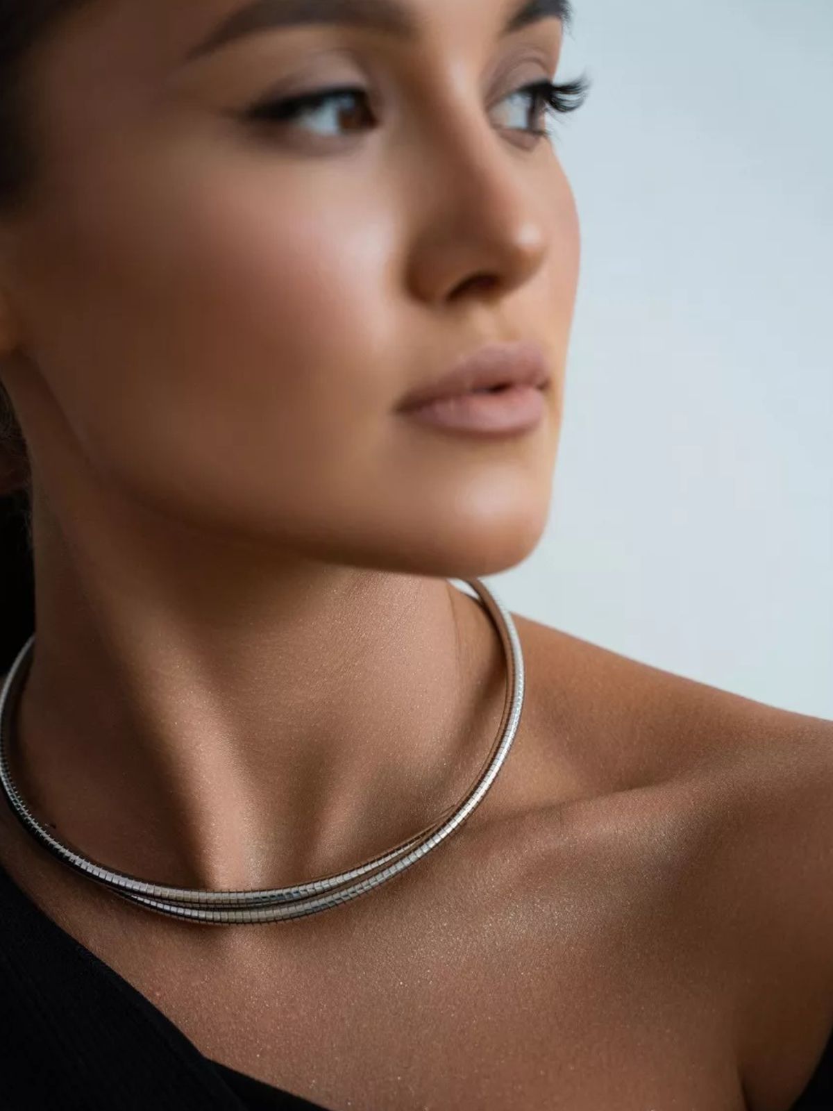Collier ras du cou doré, style minimaliste, bijou tendance femme, acier hypoallergénique, idée cadeau chic, modèle Fiorine - Collier - Argent 41 - 50 cm