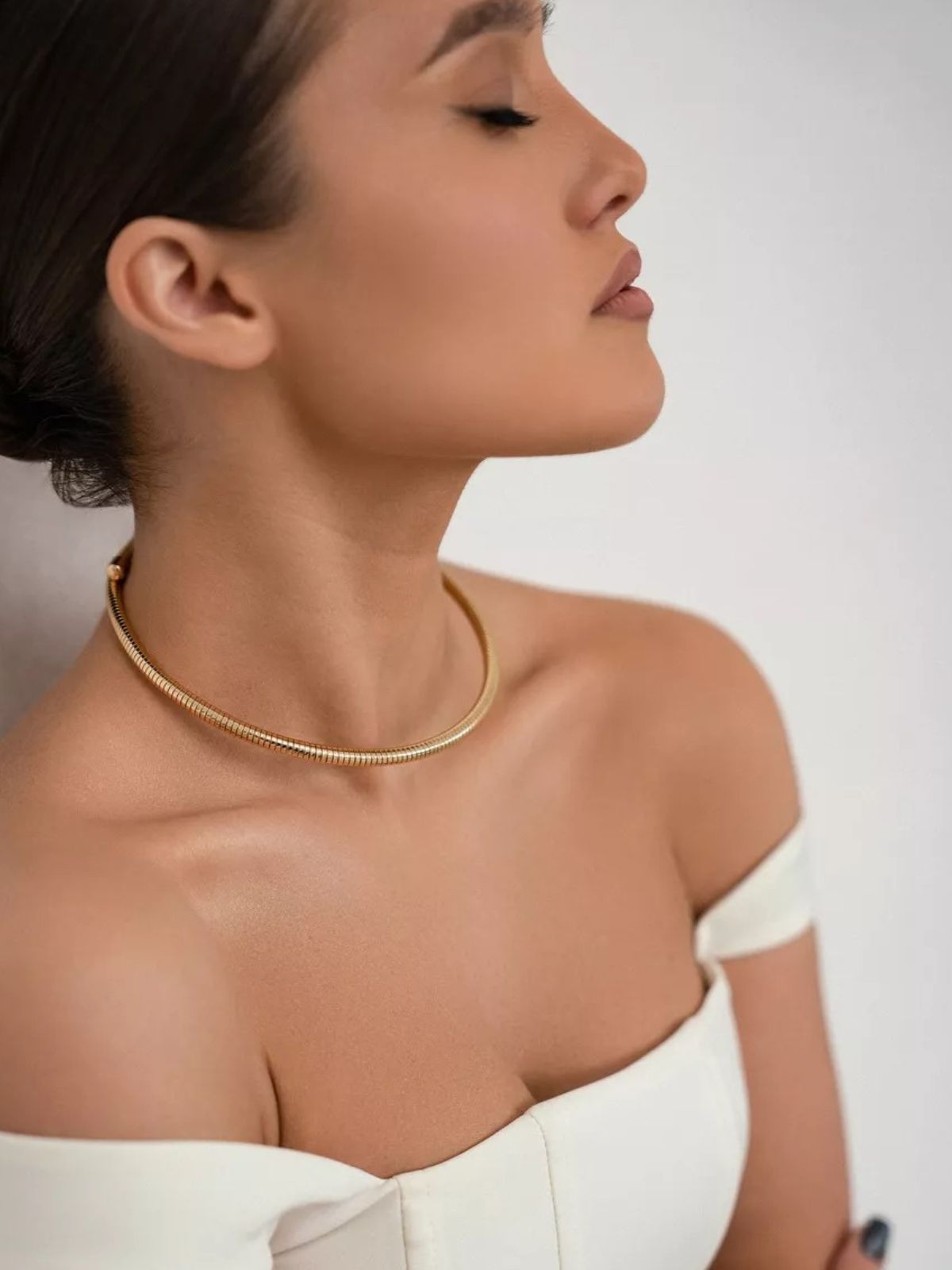 Collier ras du cou doré, style minimaliste, bijou tendance femme, acier hypoallergénique, idée cadeau chic, modèle Fiorine - Collier - Or 41 - 50 cm