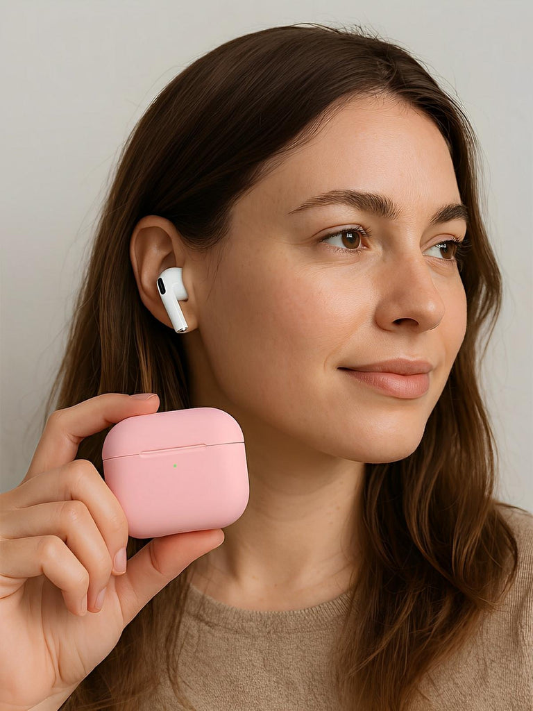 Coque de protection AirPods 3, protection antichoc, couleur unie, LED visible, modèle Nova - Écouteurs sans fil - Rose