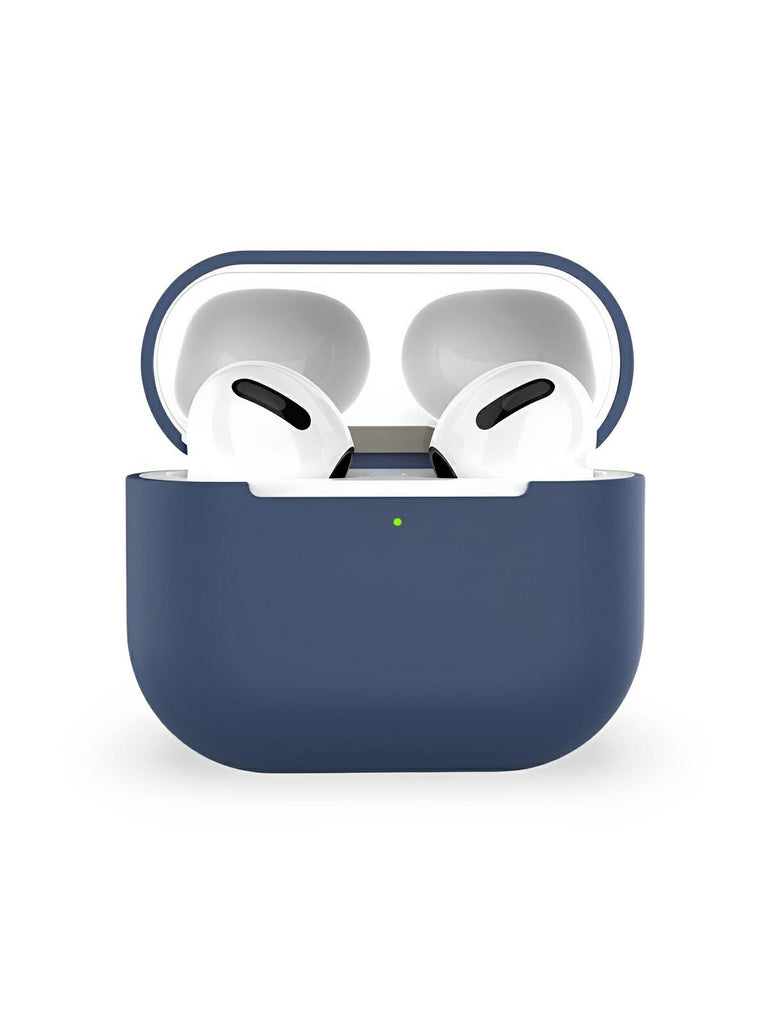 Coque de protection AirPods 3, protection antichoc, couleur unie, LED visible, modèle Nova - Écouteurs sans fil - Bleu marine