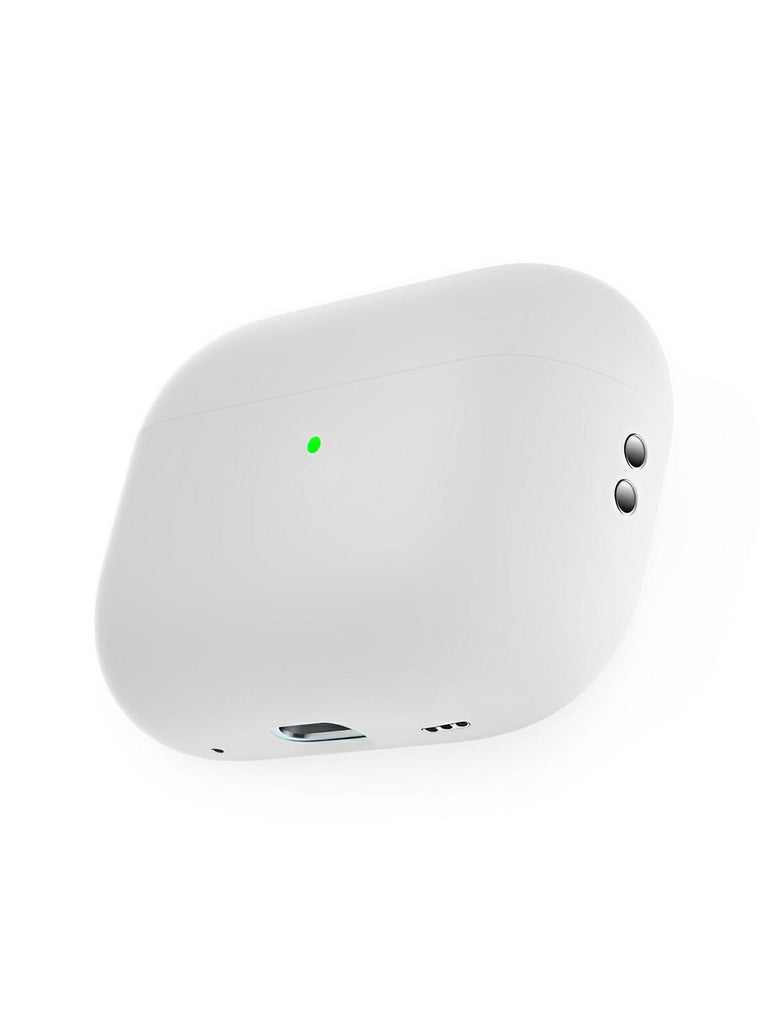 Coque en silicone pour AirPods Pro 1 Pro 2, protection souple, LED visible, charge filaire, design uni, modèle Toko - Écouteurs sans fil - Blanc
