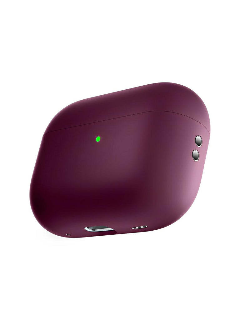 Coque en silicone pour AirPods Pro 1 Pro 2, protection souple, LED visible, charge filaire, design uni, modèle Toko - Écouteurs sans fil - Pourpre