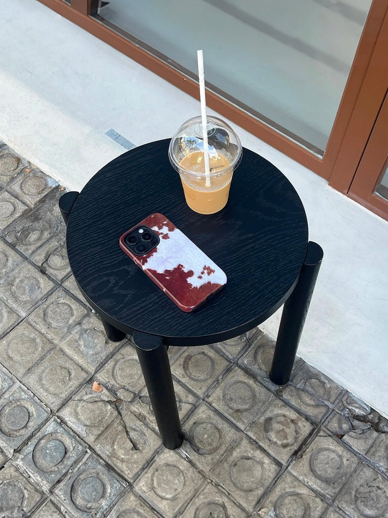 Coque iPhone imprimé vache marron blanc, coque rigide aimantée MagSafe, imprimé animalier réaliste, coque protectrice fine, magsafe, modèle Colta - Coque iPhone - Marron et blanc iPhone 13