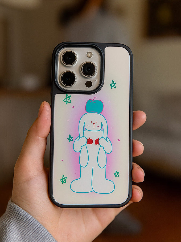 Coque iPhone magnétique, motif chien pomme, protection antichoc, design mignon, finition, modèle Kawamate, TPU durable, compatible charge sans fil - Coque iPhone - Multicolore iPhone 12