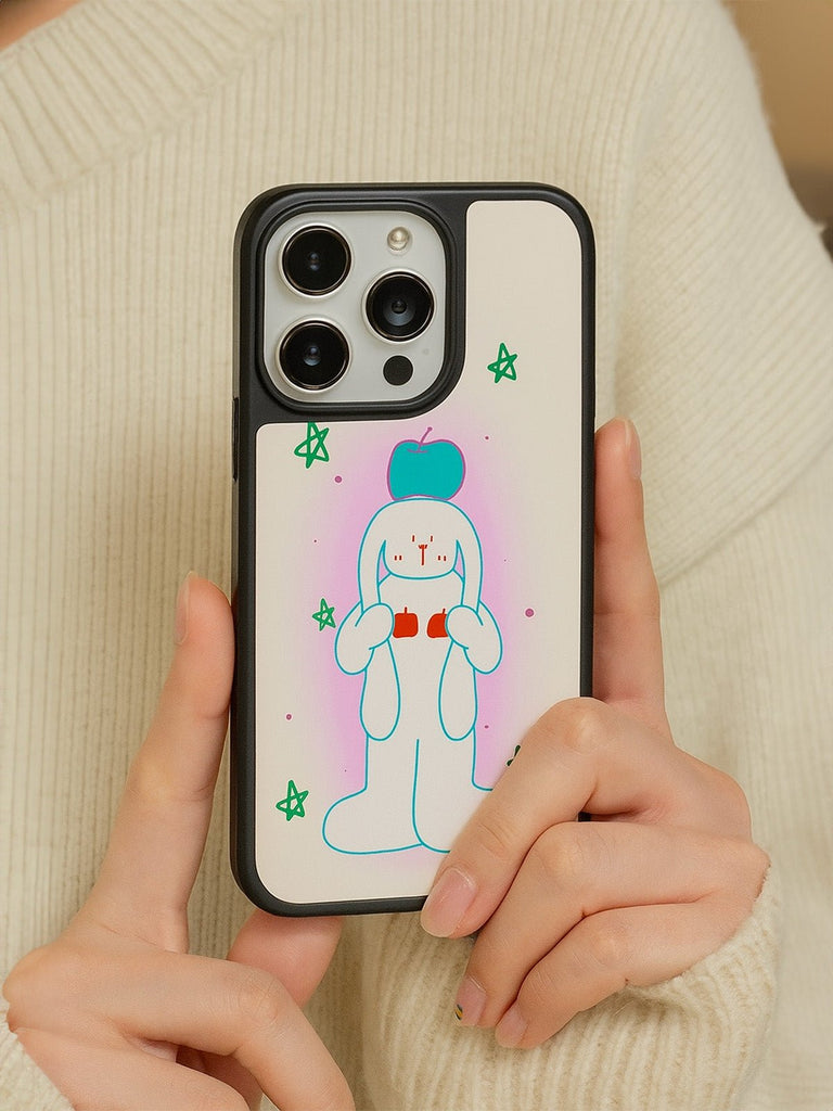 Coque iPhone magnétique, motif chien pomme, protection antichoc, design mignon, finition, modèle Kawamate, TPU durable, compatible charge sans fil - Coque iPhone - Multicolore iPhone 12