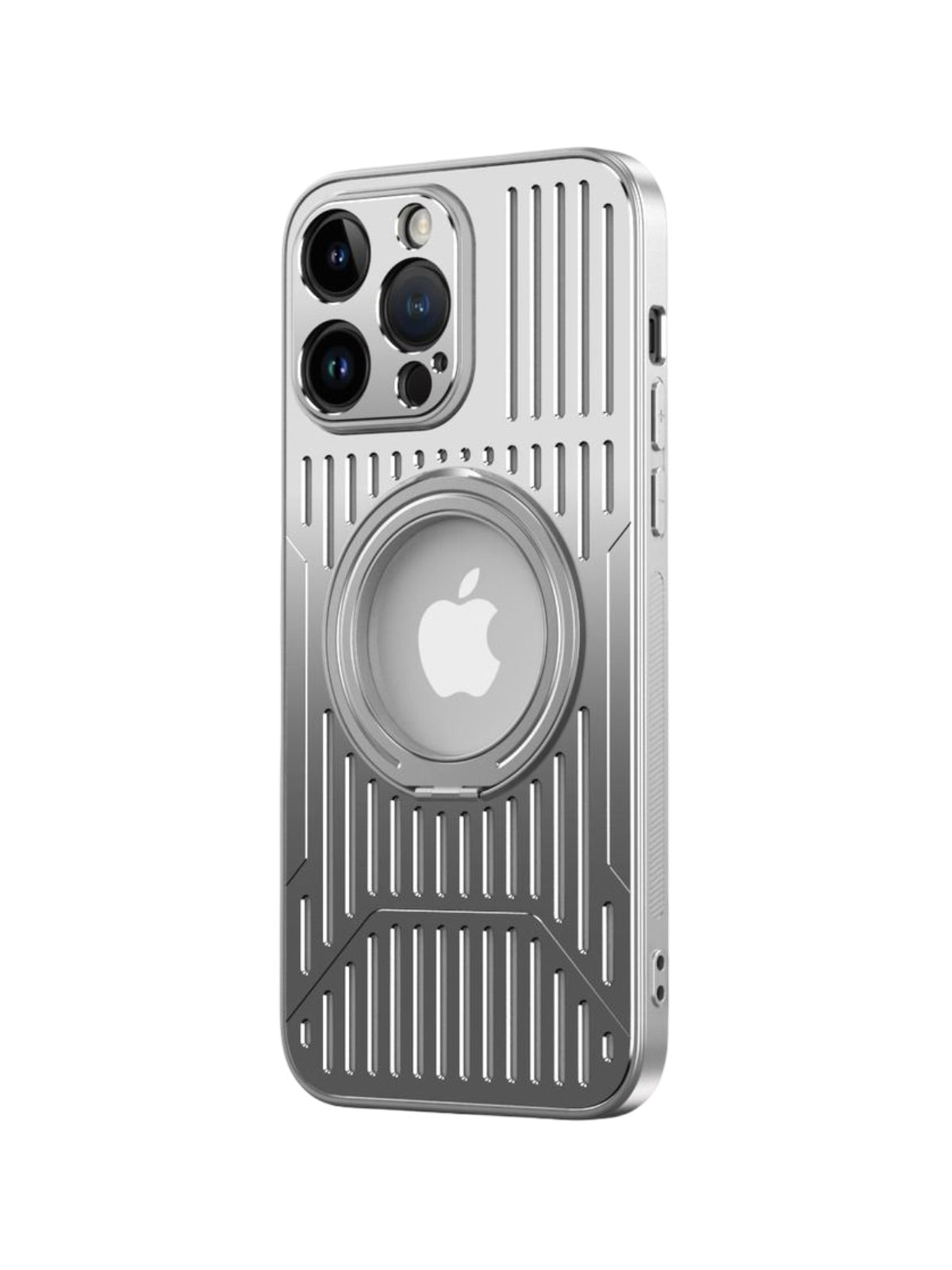 Coque iPhone magnétique, support rotatif, protection renforcée, design métallique, fonction anti - traces, modèle Erio - Coque iPhone - Gris iPhone 12