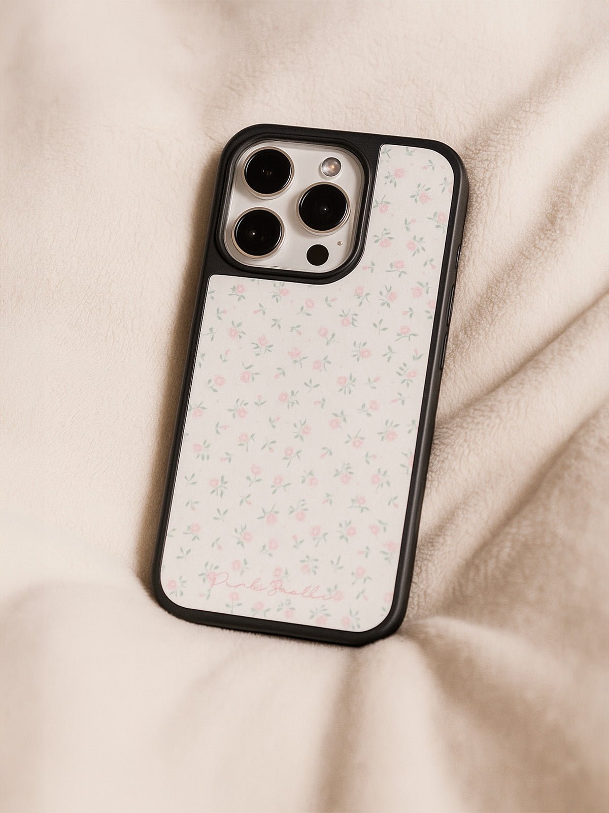 Coque iPhone motif fleurs roses, protection renforcée, design mat, anti - choc, compatible sans fil, style romantique, modèle Ionela - Coque iPhone - Blanc iPhone 12