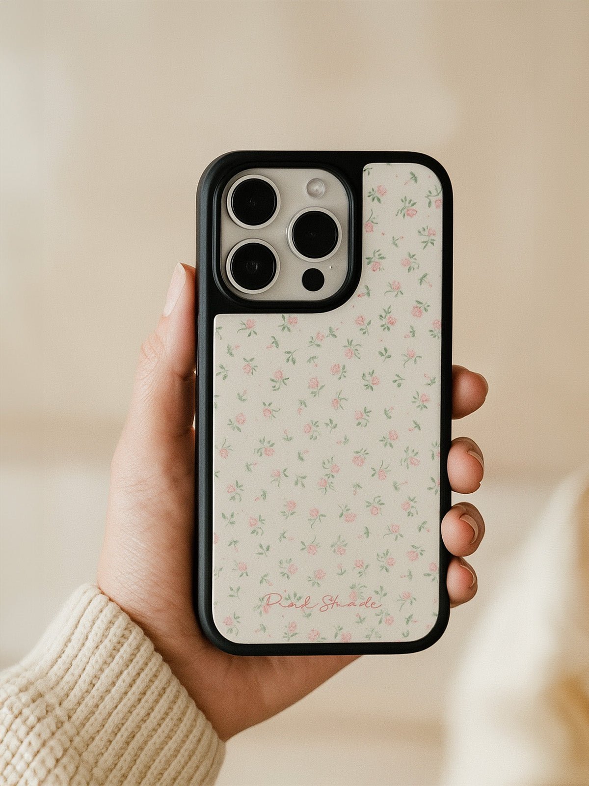 Coque iPhone motif fleurs roses, protection renforcée, design mat, anti - choc, compatible sans fil, style romantique, modèle Ionela - Coque iPhone - Blanc iPhone 12