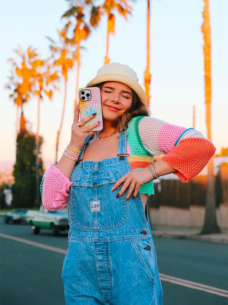 Coque iPhone tropicale, protection colorée, fleurs abstraites, design artistique, collection été, compatible MagSafe, modèle Tropica - Coque iPhone - Multicolore iPhone 11