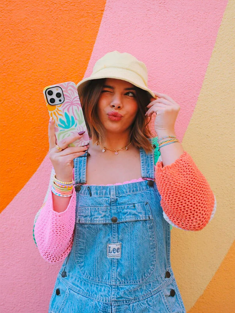 Coque iPhone tropicale, protection colorée, fleurs abstraites, design artistique, collection été, compatible MagSafe, modèle Tropica - Coque iPhone - Multicolore iPhone 11