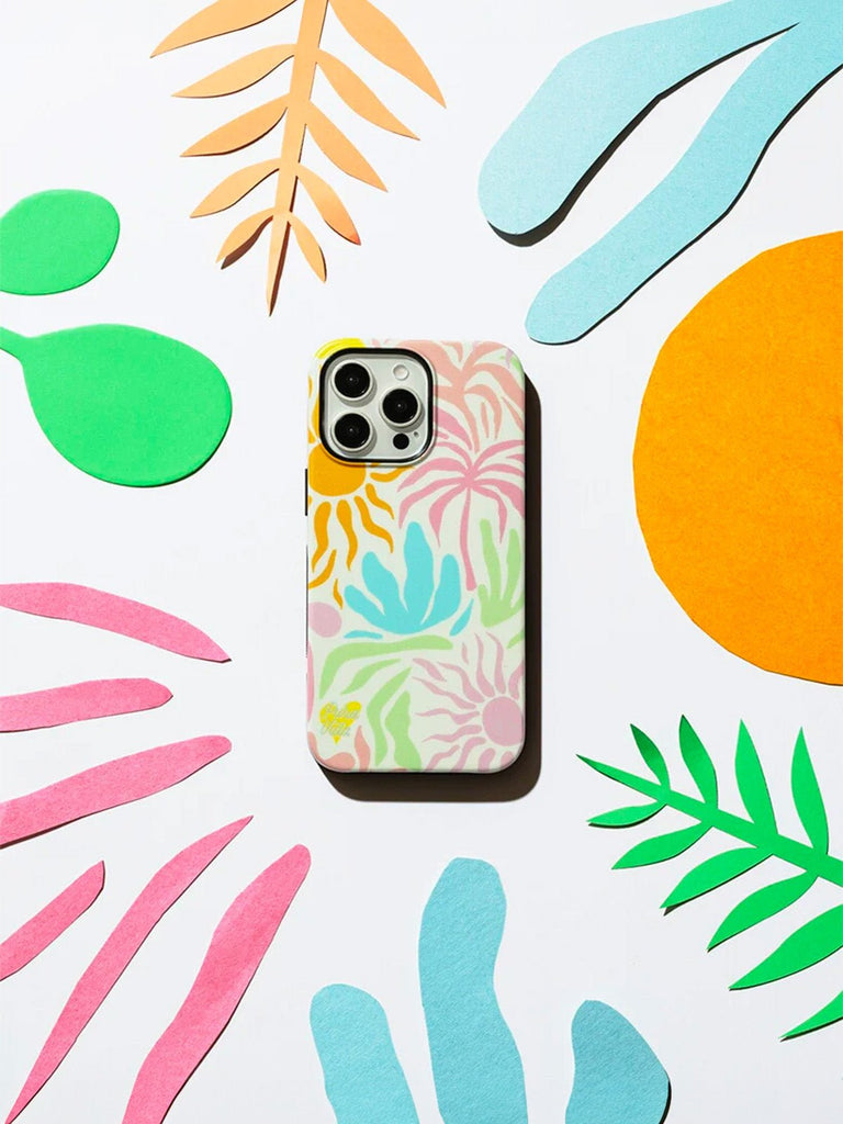 Coque iPhone tropicale, protection colorée, fleurs abstraites, design artistique, collection été, compatible MagSafe, modèle Tropica - Coque iPhone - Multicolore iPhone 11