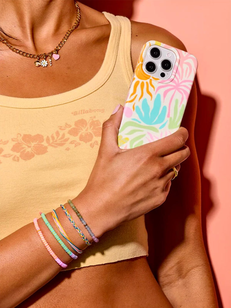 Coque iPhone tropicale, protection colorée, fleurs abstraites, design artistique, collection été, compatible MagSafe, modèle Tropica - Coque iPhone - Multicolore iPhone 11