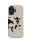 Coque iPhone vache cocktail, design original, protection anti - choc, finition brillante, compatible charge sans fil, modèle Margua - Coque iPhone - Beige iPhone 13