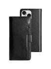 Coque portefeuille cuir magnétique, protection intégrale, support vidéo, rangement cartes, fermeture magnétique, modèle Kayza - Coque iPhone - Noir iPhone 12
