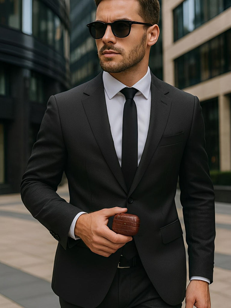 Coque pour AirPods Pro 1 et 2, en simili vegan crocodile, avec mousqueton, protection élégante, modèle Harry - Sacoche - Marron