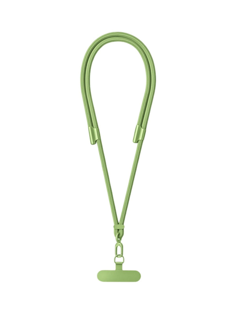 Cordon de téléphone, tour de cou réglable, cordon anti - chute smartphone, sangle tressée polyester, mousqueton métal robuste, modèle Bastine - Cordon de téléphone - Vert clair