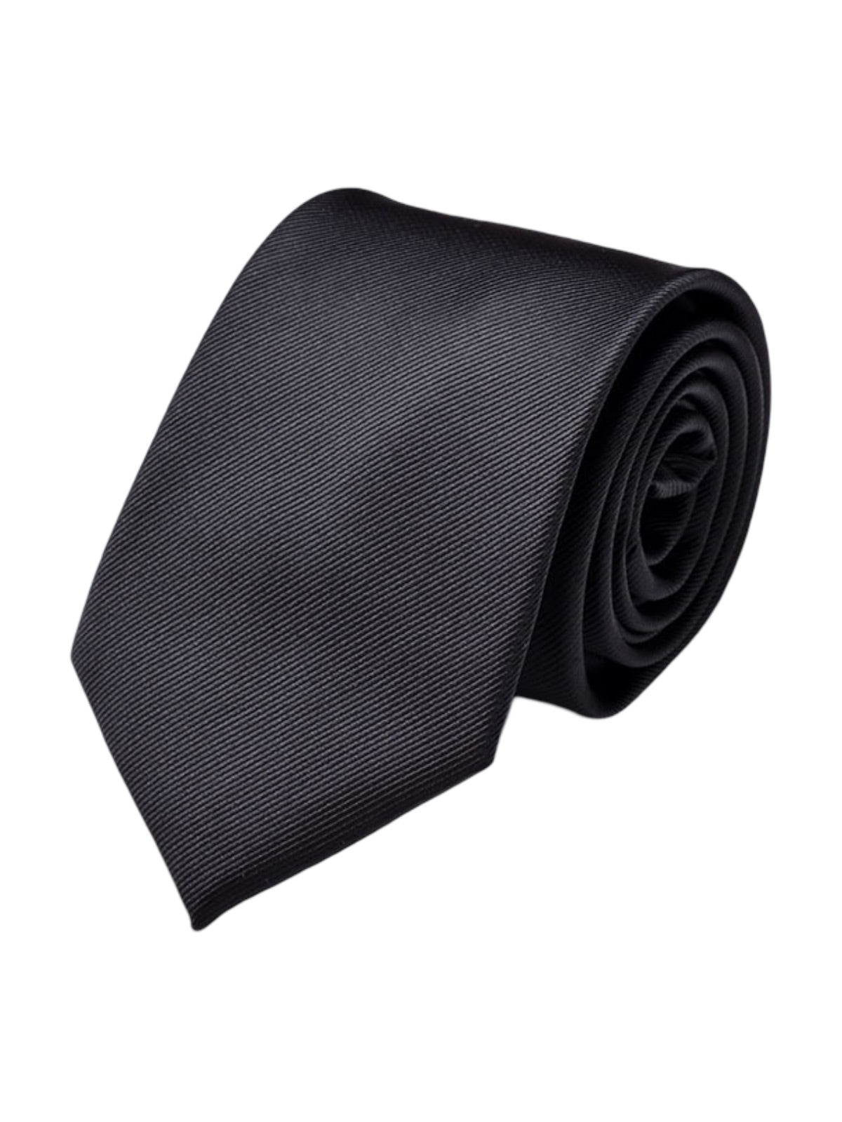 Cravate homme, texture tissée, largeur 8cm, polyester soyeux, accessoire costume, style professionnel, idéal travail bureau, modèle Fabrice - Bonnets - Noir