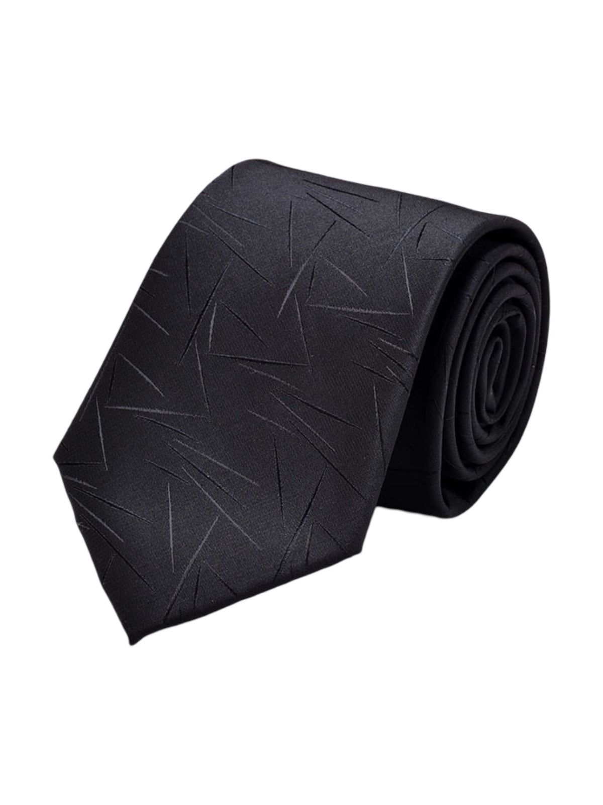 Cravate pour homme, texture discrète, motif géométrique, largeur 8cm, idéale pour costume, usage professionnel, style moderne, modèle Richie - Bonnets - Noir