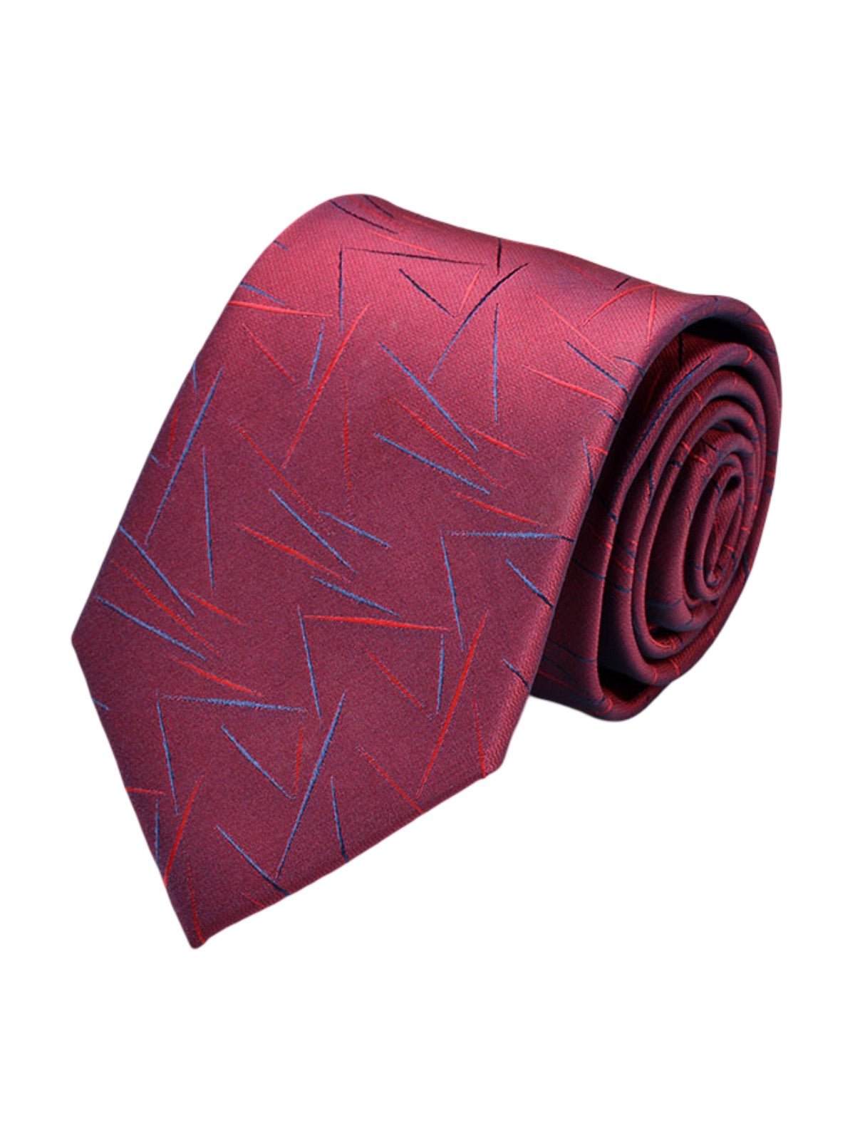 Cravate pour homme, texture discrète, motif géométrique, largeur 8cm, idéale pour costume, usage professionnel, style moderne, modèle Richie - Bonnets - Rouge
