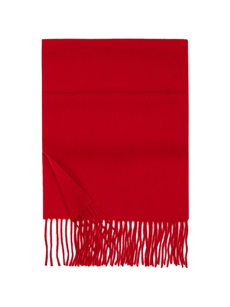 Écharpe 100% laine, hiver, grande écharpe chaude, couleur unie, écharpe à franges, modèle Alba - Écharpe - Bordeaux