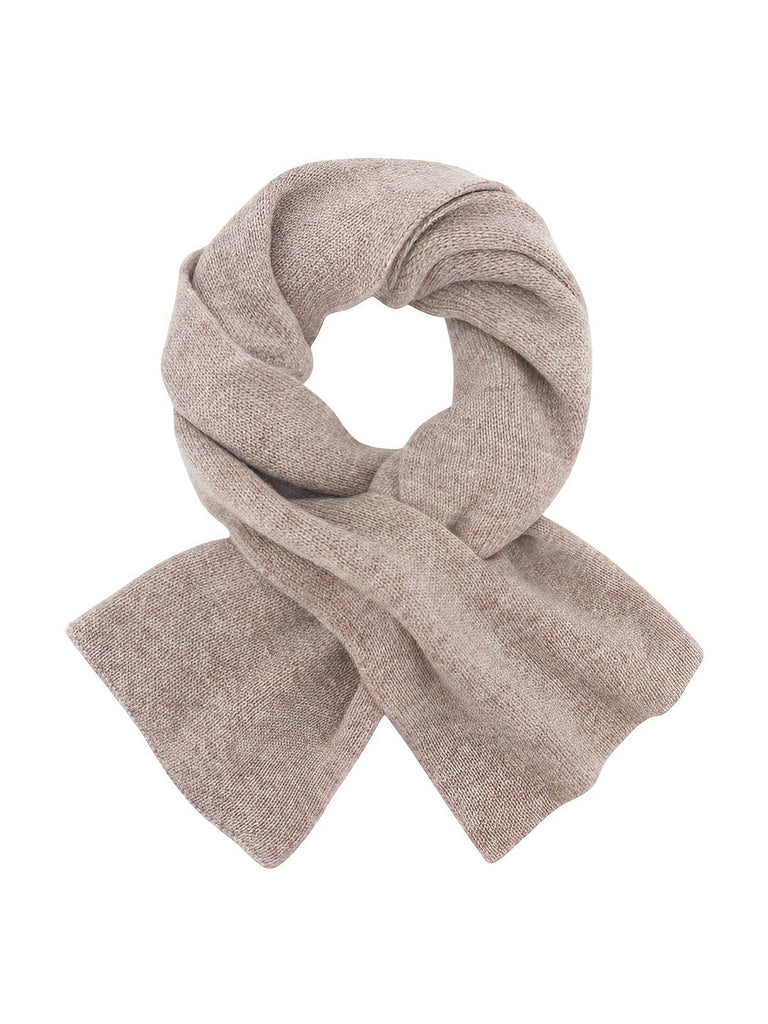 Écharpe 100% laine pour femme, style foulard d'hiver, petite écharpe chaude, couleur unie, modèle Amira - Écharpe - Taupe clair