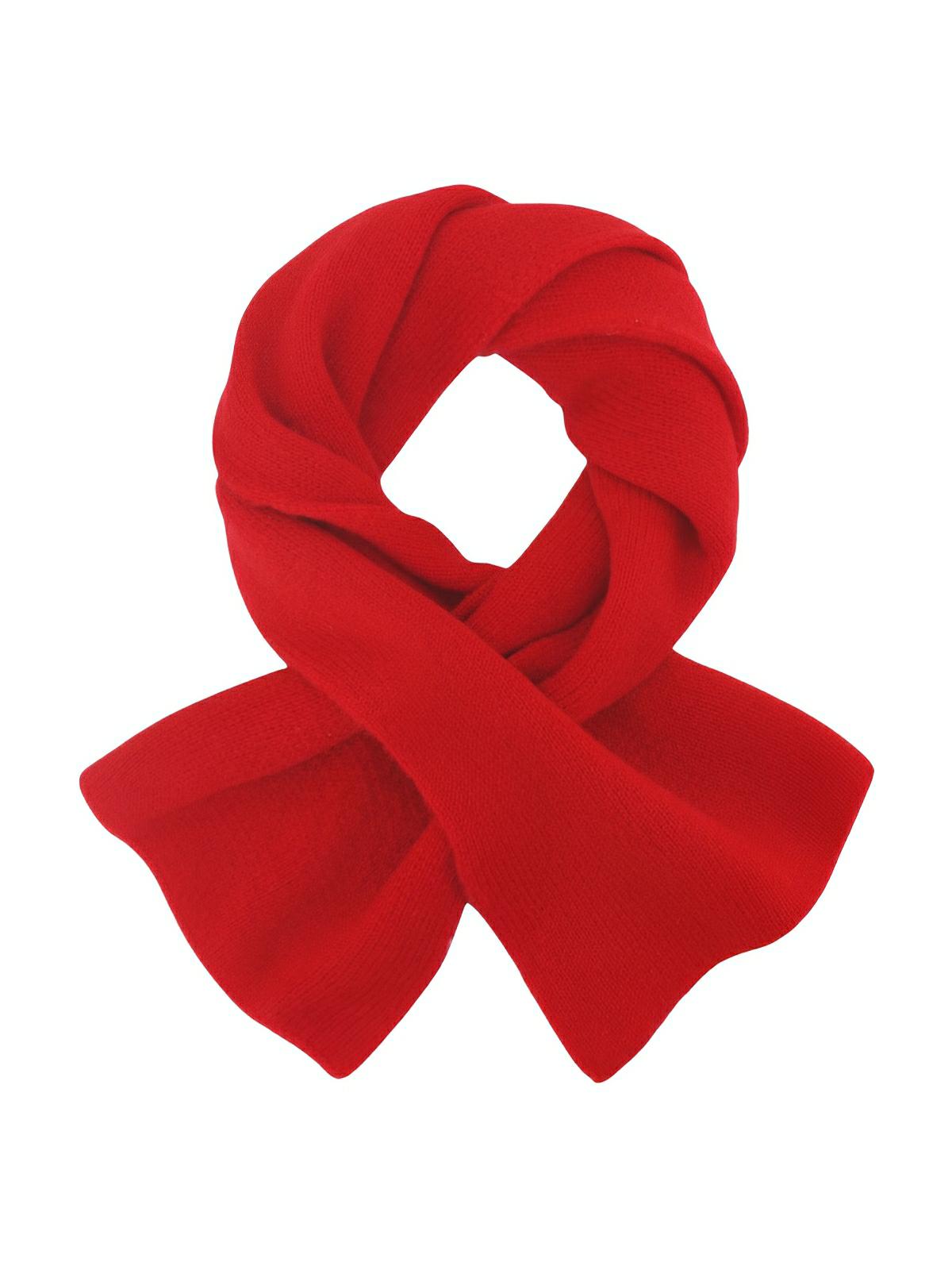Écharpe 100% laine pour femme, style foulard d'hiver, petite écharpe chaude, couleur unie, modèle Amira - Écharpe - Rouge