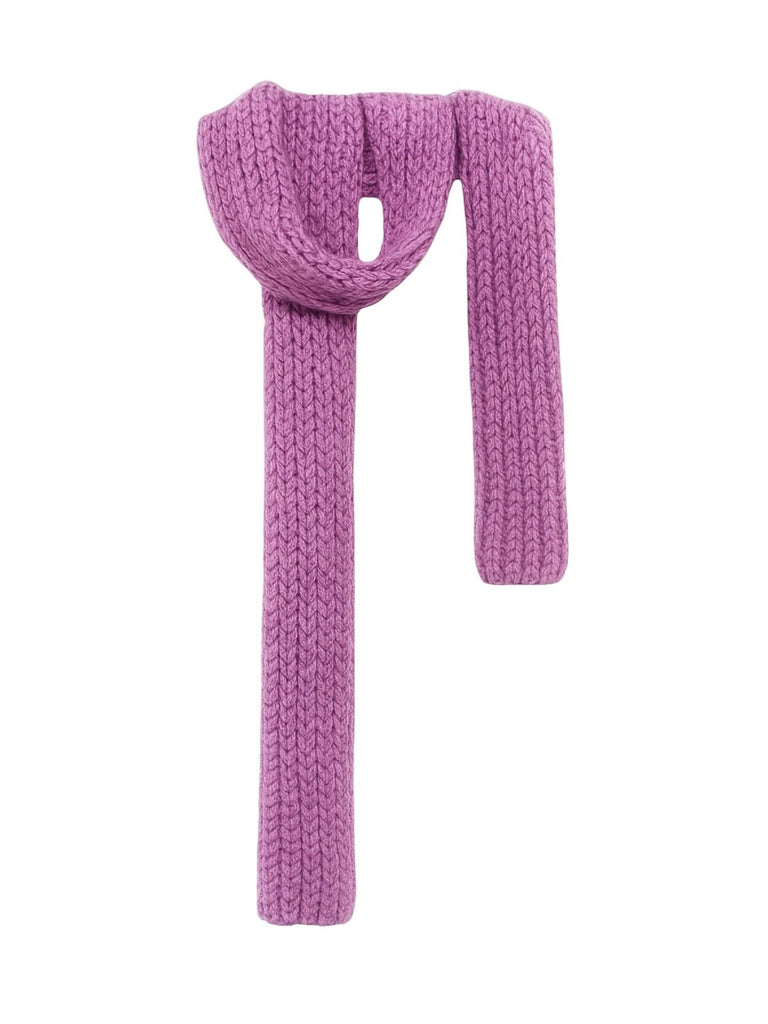 Écharpe courte unisexe en laine mélangée, mini foulard tricoté, douceur chaude pour l’hiver, style minimal chic, accessoire tendance automne hiver, modèle Migène - Écharpe - Rose