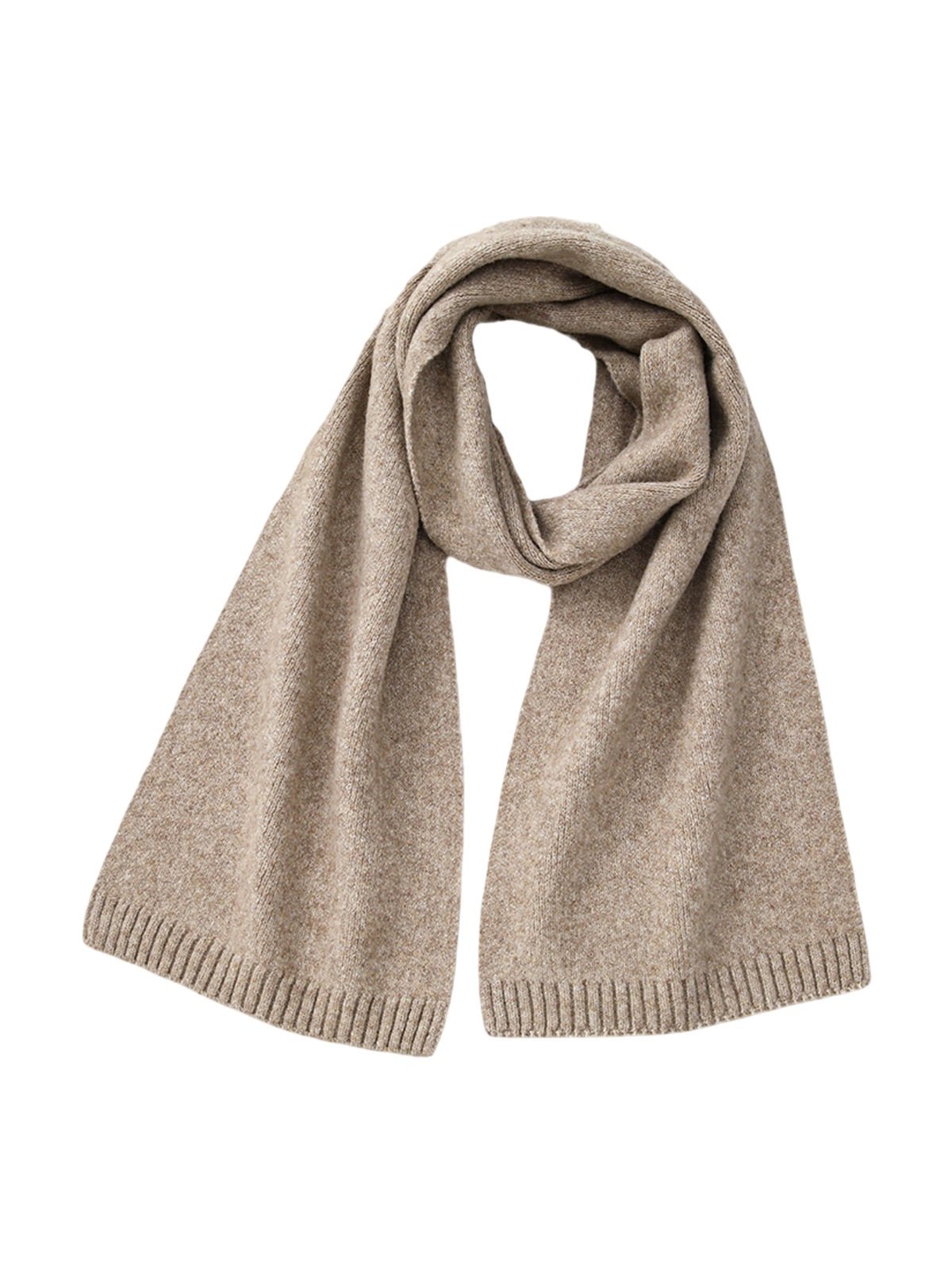 Écharpe douce en laine, maille épaisse hiver, toucher duveteux, unisexe, look cosy, chaude et confortable, coloré, modèle Wiza - Écharpe - Taupe