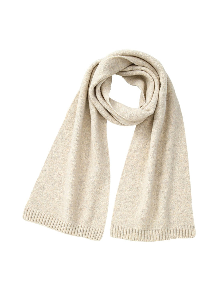 Écharpe douce en laine, maille épaisse hiver, toucher duveteux, unisexe, look cosy, chaude et confortable, coloré, modèle Wiza - Écharpe - Beige