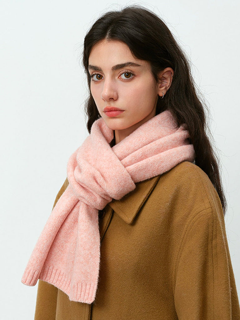 Écharpe douce en laine, maille épaisse hiver, toucher duveteux, unisexe, look cosy, chaude et confortable, coloré, modèle Wiza - Écharpe - Rose