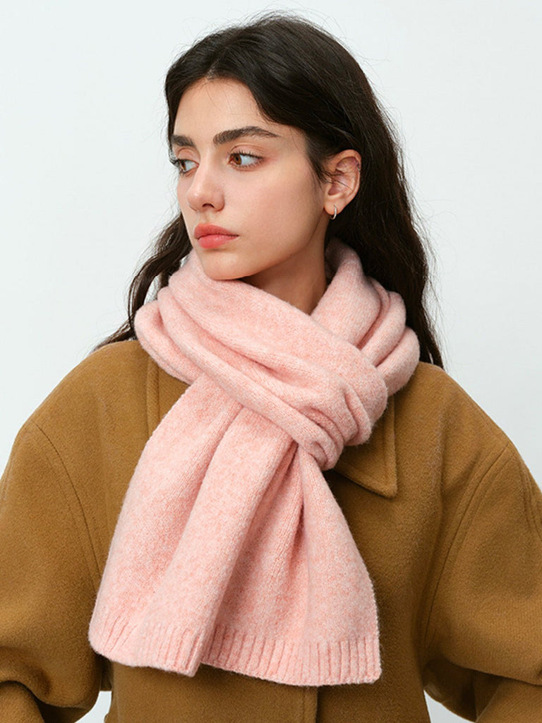 Écharpe douce en laine, maille épaisse hiver, toucher duveteux, unisexe, look cosy, chaude et confortable, coloré, modèle Wiza - Écharpe - Rose