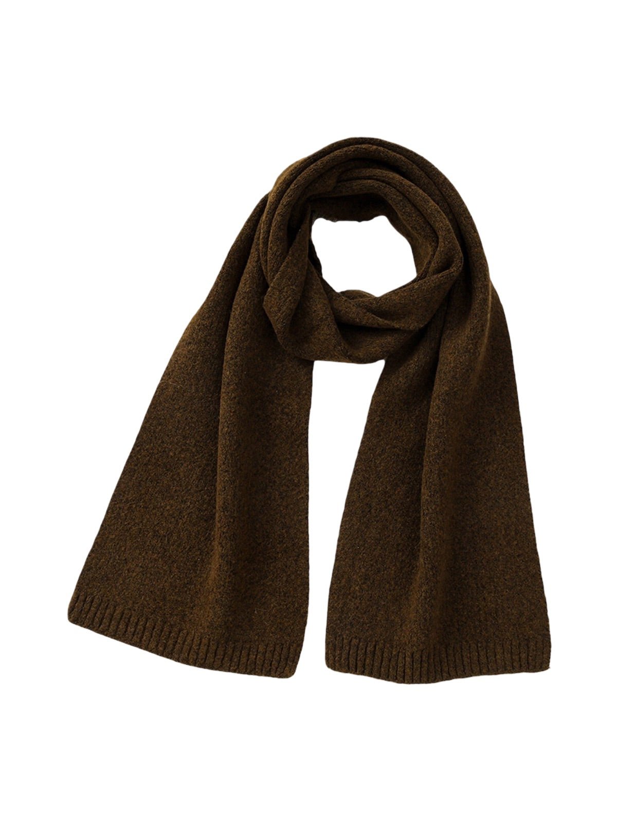 Écharpe douce en laine, maille épaisse hiver, toucher duveteux, unisexe, look cosy, chaude et confortable, coloré, modèle Wiza - Écharpe - Marron