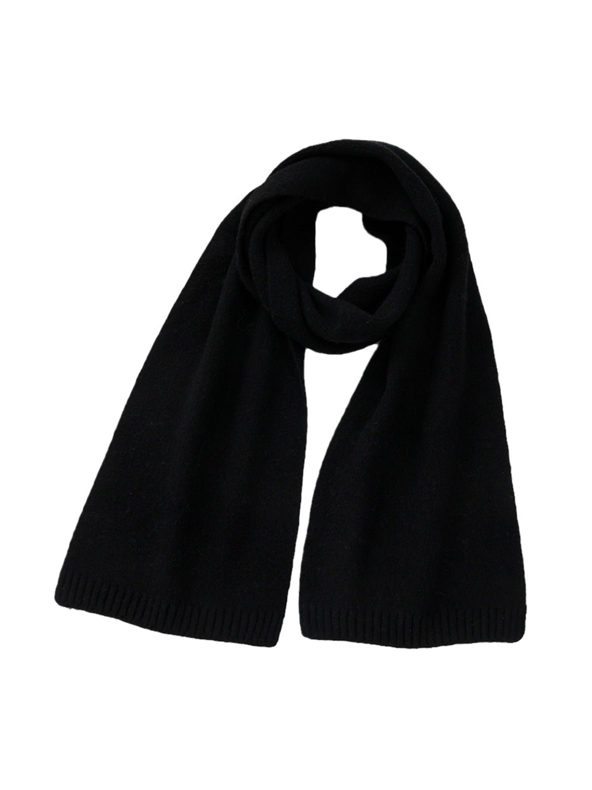 Écharpe douce en laine, maille épaisse hiver, toucher duveteux, unisexe, look cosy, chaude et confortable, coloré, modèle Wiza - Écharpe - Noir