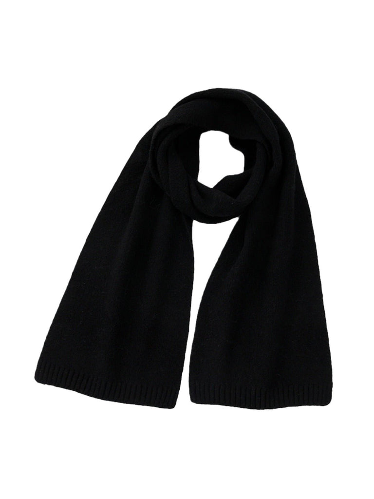 Écharpe douce en laine, maille épaisse hiver, toucher duveteux, unisexe, look cosy, chaude et confortable, coloré, modèle Wiza - Écharpe - Noir