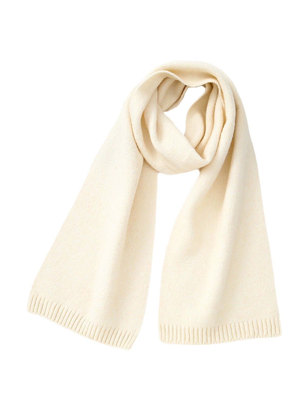 Écharpe douce en laine, maille épaisse hiver, toucher duveteux, unisexe, look cosy, chaude et confortable, coloré, modèle Wiza - Écharpe - Blanc