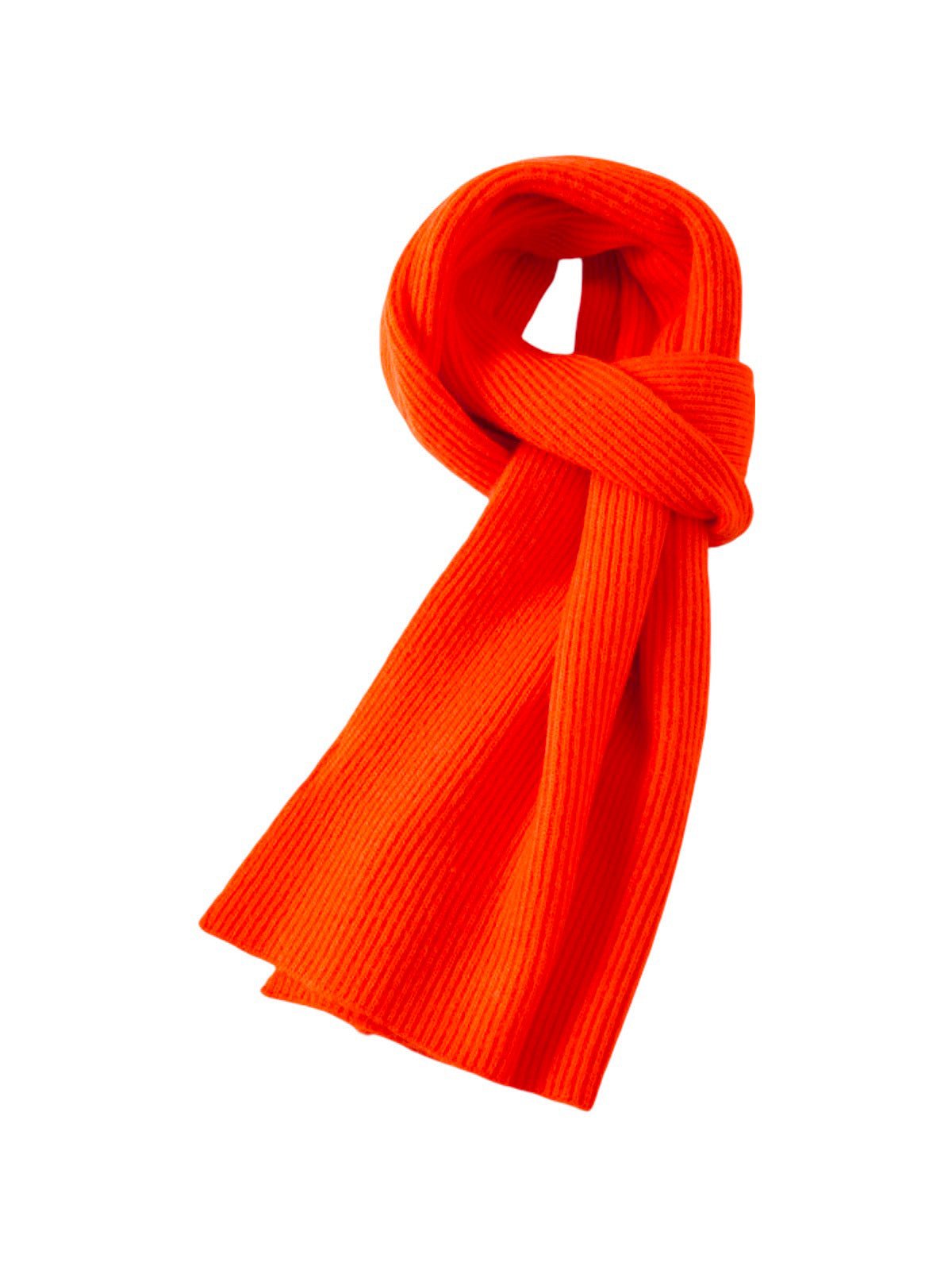 Écharpe en laine côtelée, chaude et épaisse, hiver doux et stylé, mixte, plusieurs couleurs, modèle Lasry - Écharpe - Orange vif
