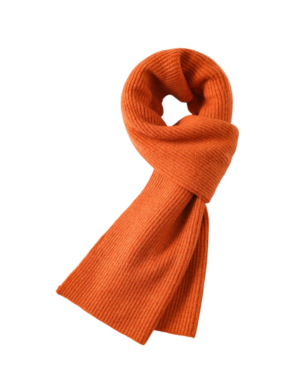Écharpe en laine côtelée, chaude et épaisse, hiver doux et stylé, mixte, plusieurs couleurs, modèle Lasry - Écharpe - Orange