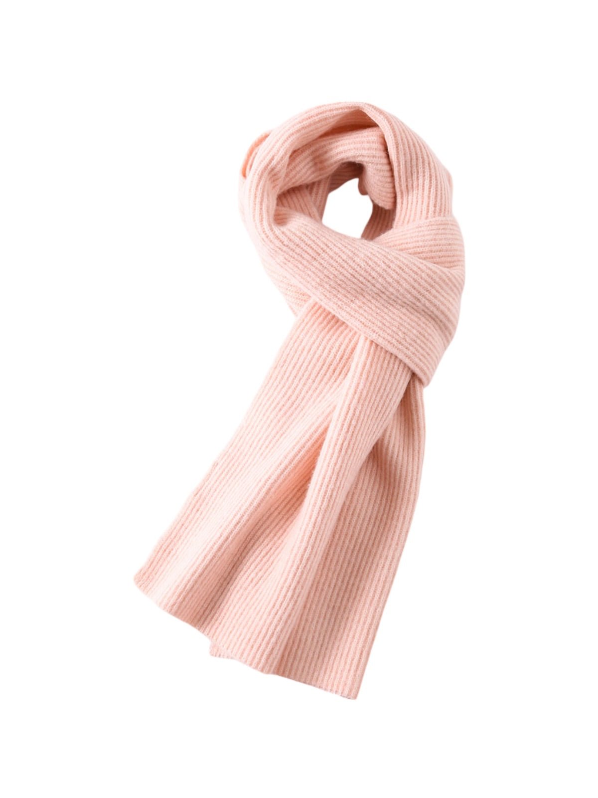 Écharpe en laine côtelée, chaude et épaisse, hiver doux et stylé, mixte, plusieurs couleurs, modèle Lasry - Écharpe - Rose