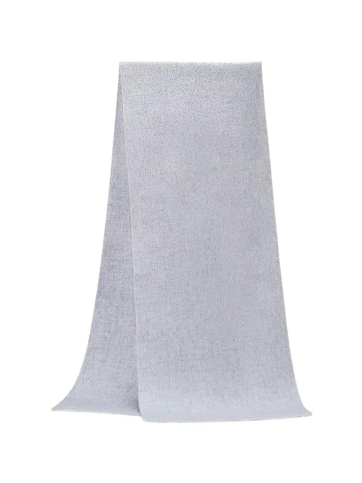 Écharpe en laine douce unie, format long, chaleur hivernale, confort naturel, style épuré, modèle Bérénice - Écharpe - Gris clair