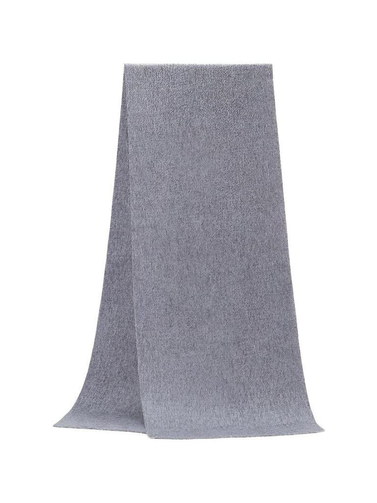 Écharpe en laine douce unie, format long, chaleur hivernale, confort naturel, style épuré, modèle Bérénice - Écharpe - Gris