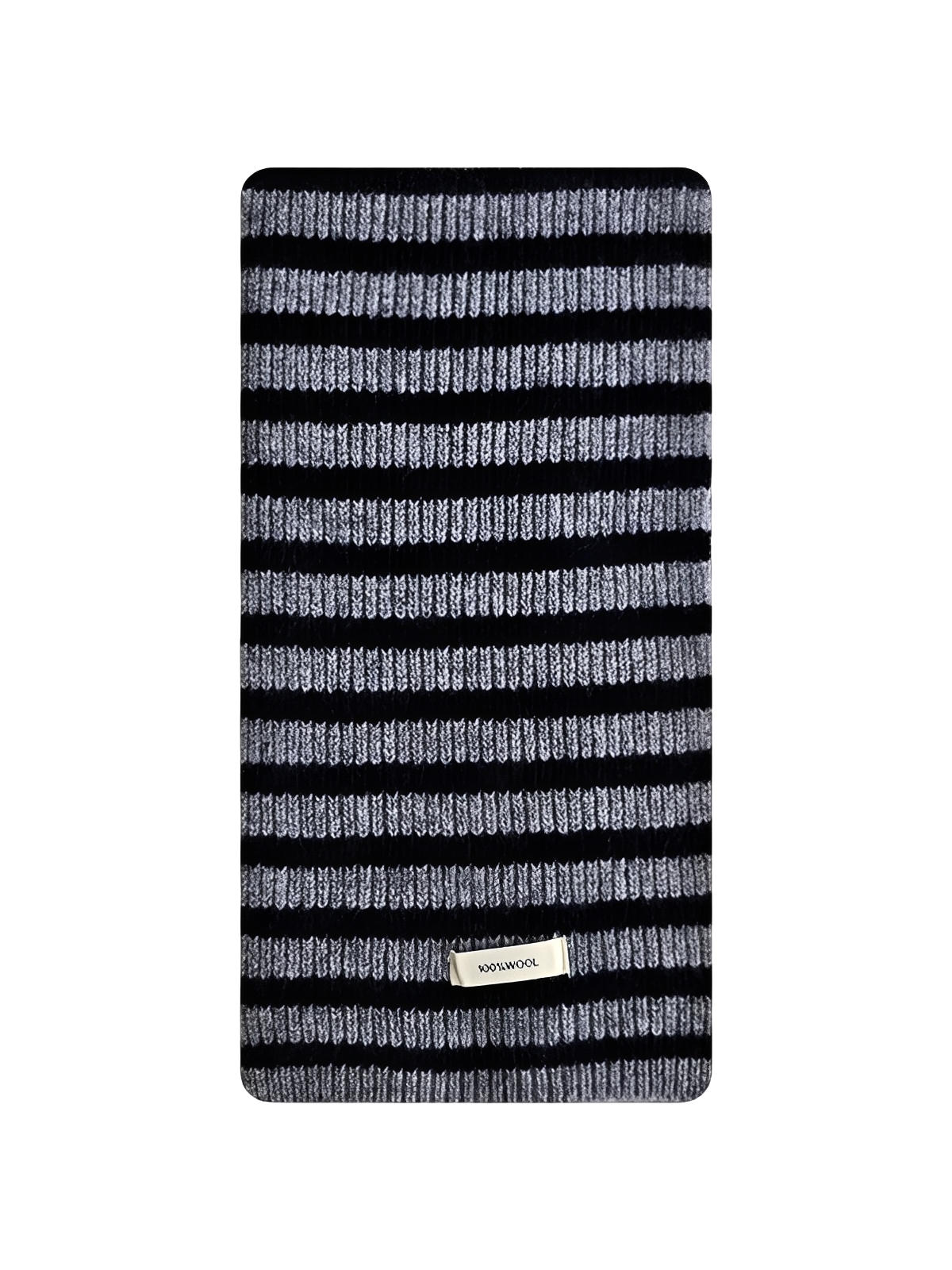 Striped wool scarf, warm and soft knit, trendy winter accessory, wide colorful stripes, daily warmth and comfort, Harria model