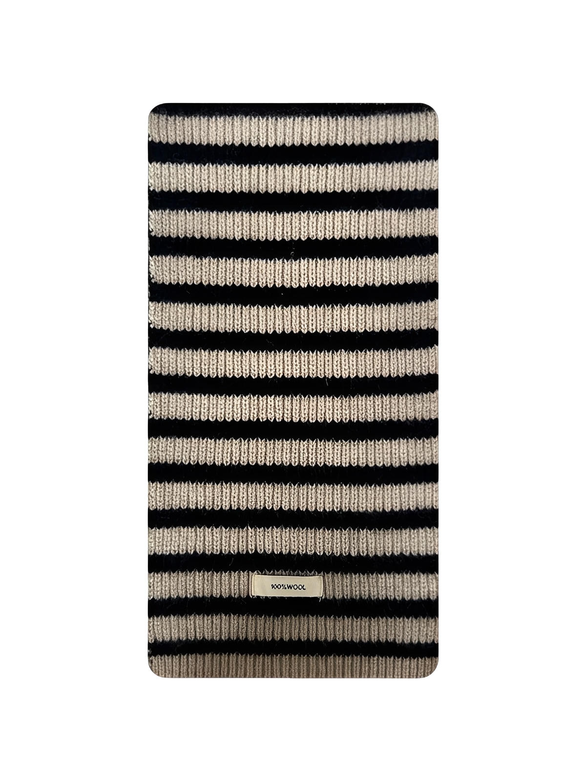 Striped wool scarf, warm and soft knit, trendy winter accessory, wide colorful stripes, daily warmth and comfort, Harria model