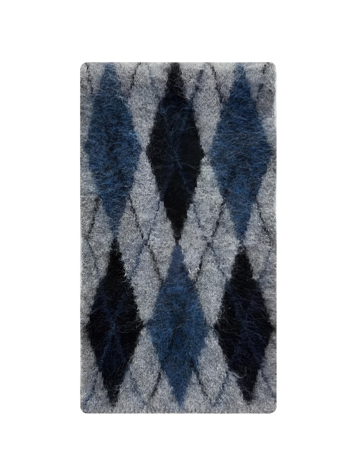 Sciarpa a losanghe morbida, motivo argyle delicato, calda in misto lana, accessorio grafico per l’inverno, sciarpa lunga bicolore accogliente, modello Pawie