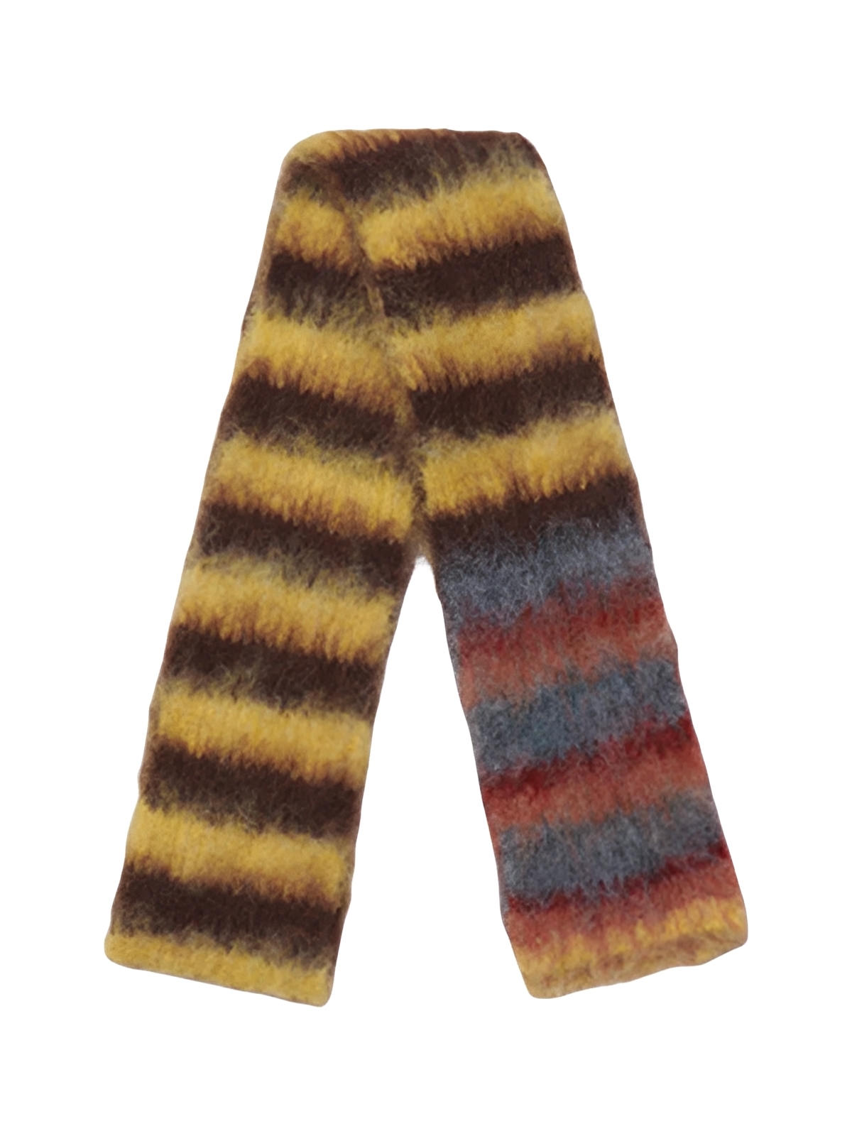 Sciarpa in maglia soffice, a righe multicolori, morbida e calda, stile streetwear invernale, sciarpa lunga e sottile, modello di tendenza unisex, modello Fizie